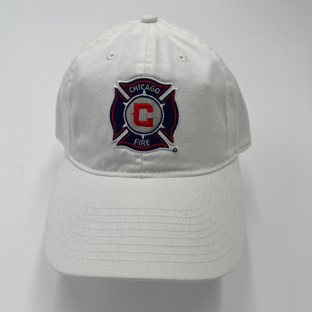 Chicago Fire Soccer Club White Baseball Cap MLS Cotton One‎ Size Fits All